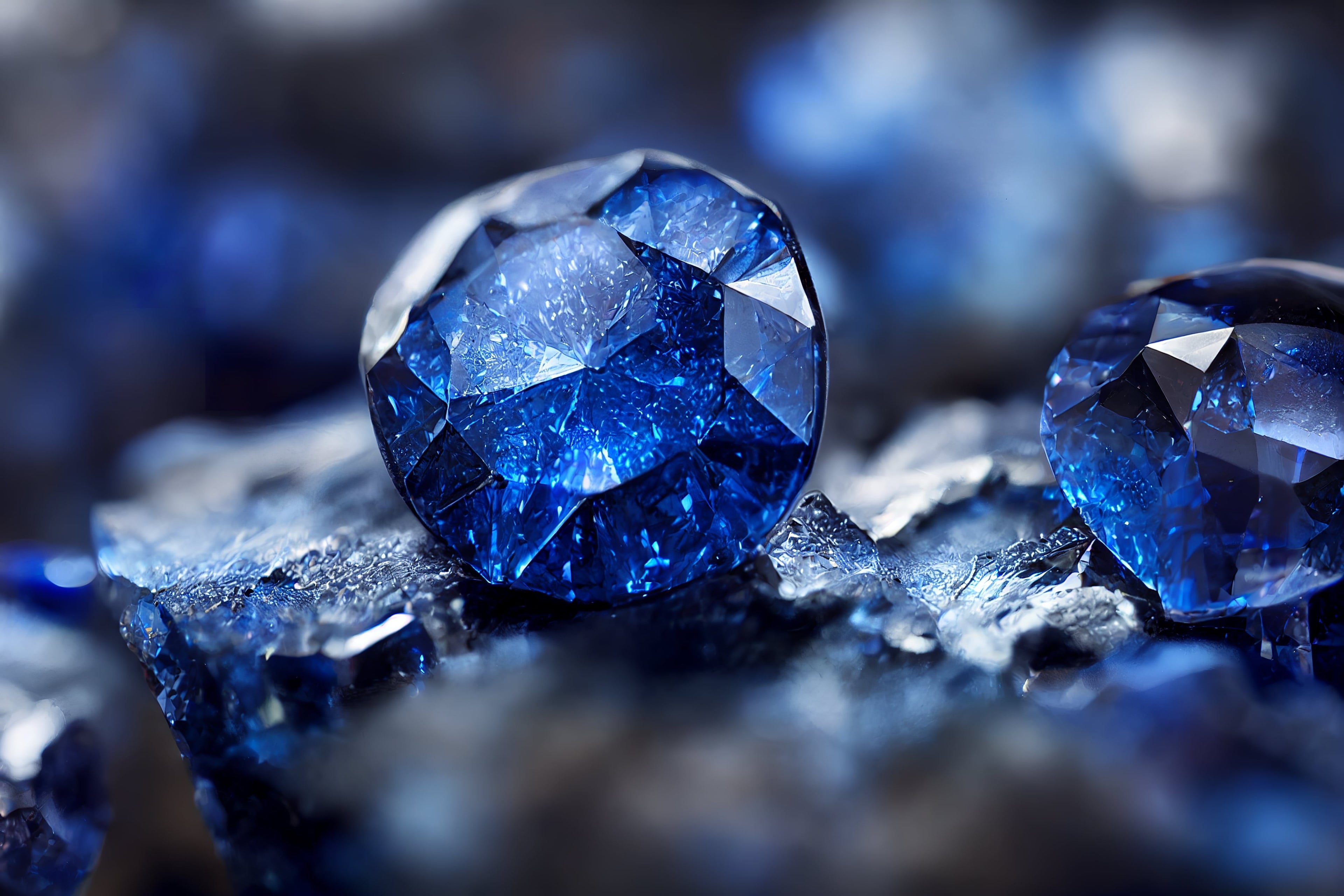 image of rough sapphire blue crystal