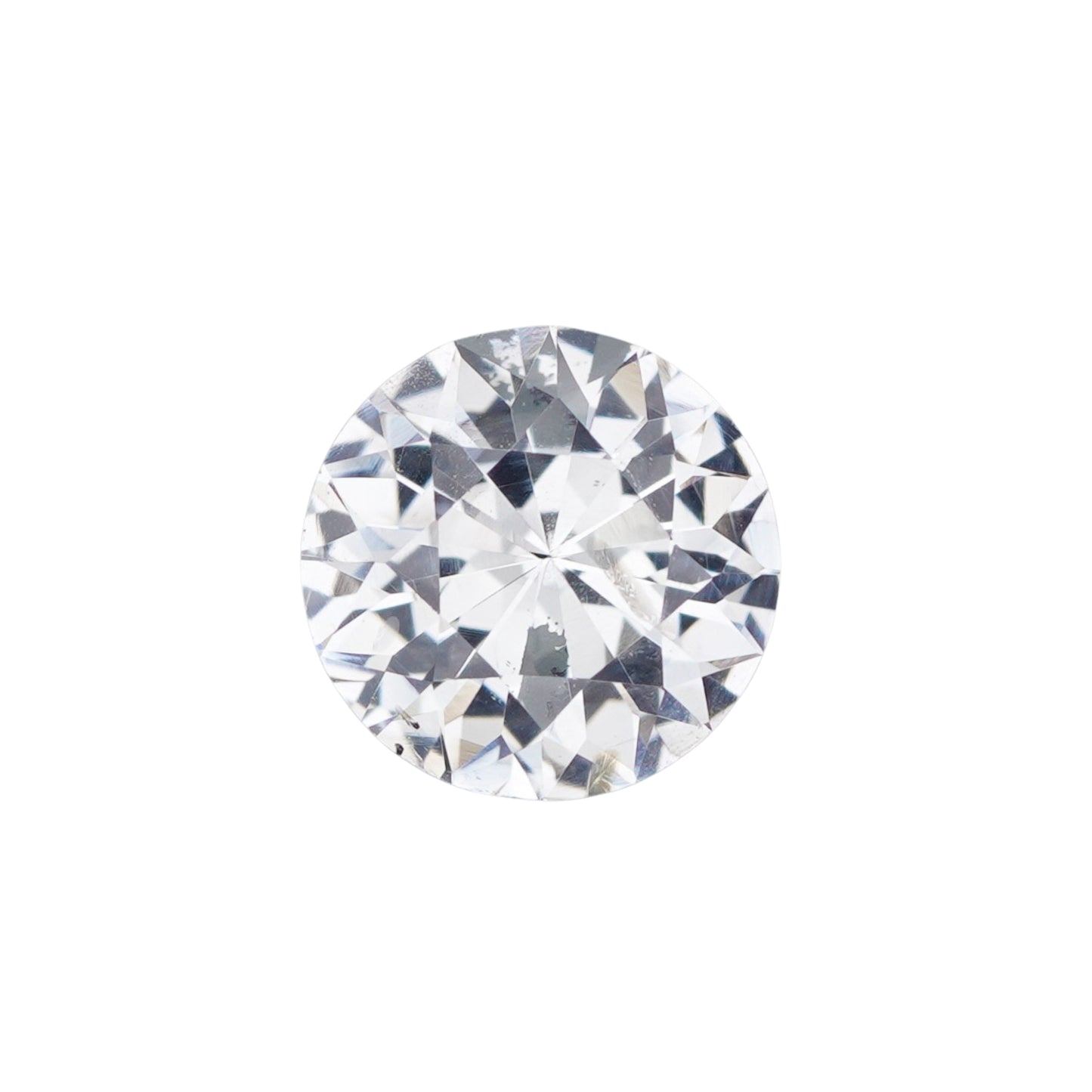1.82 Ct White Sapphire Unheated Round Brilliant Cut
