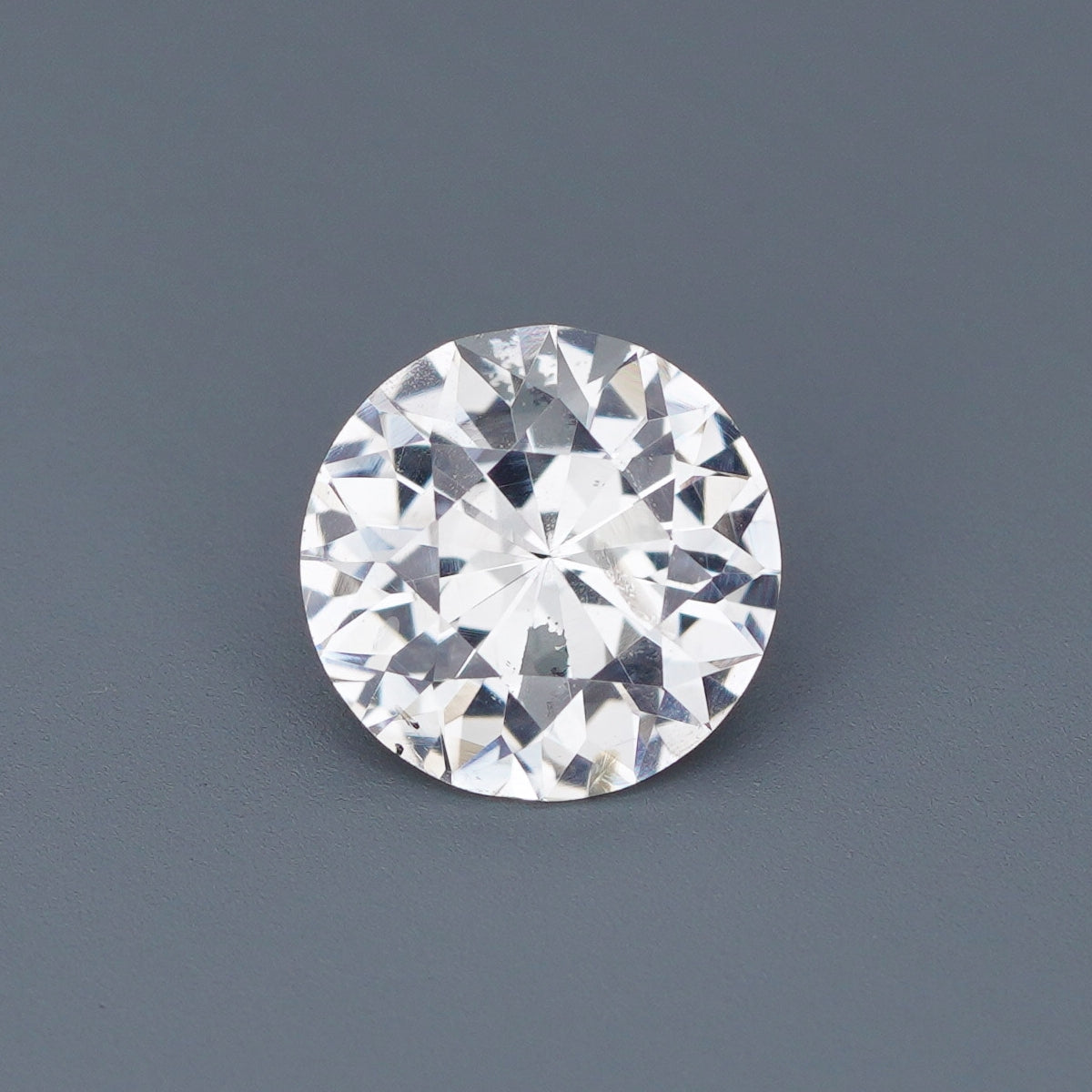 1.82 Ct White Sapphire Unheated Round Brilliant Cut